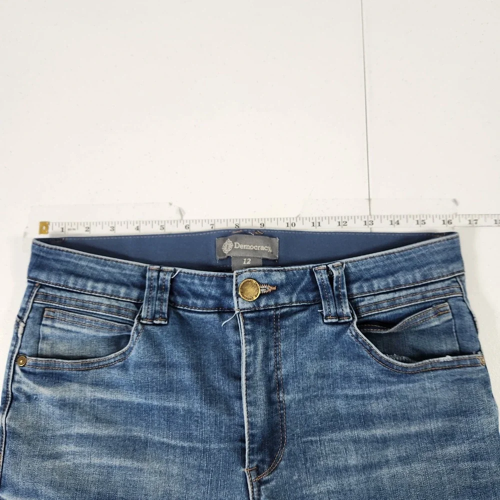 Democracy Ab Technology Womens‎ Blue Distressed Raw Hem Jeans Size 12 BN2896LHPB
